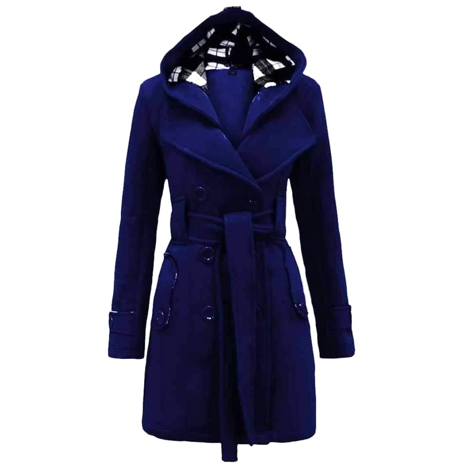 Emerce- Women Long Coat Navy Blue -