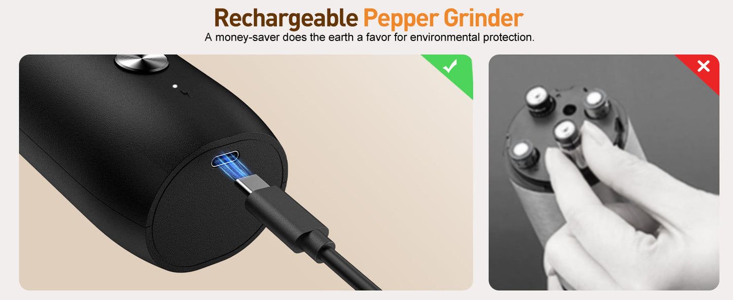 Home.Co - 1 Pc Salt & Pepper Grinder (Battery Operated/Rechargeable)