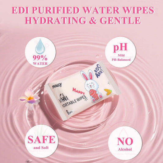 Home.Co - 8 Packs Cleaning Mini Packed Wipes (Random Color)