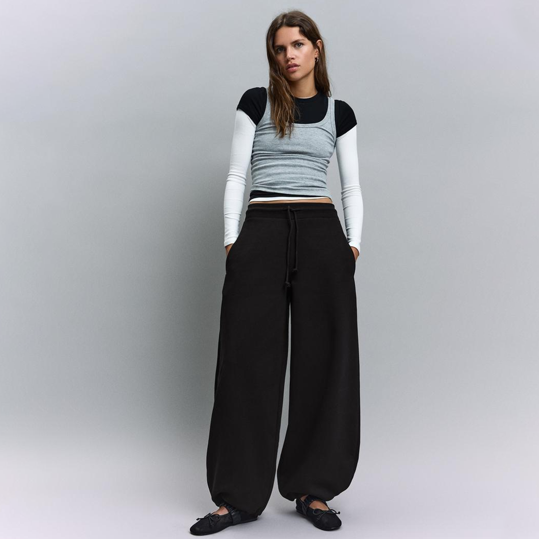 Vybe - Women Wide-leg Trouser With Adjustable Hem - Black