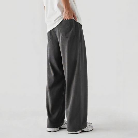 Vybe - Men Wide Pull-On Trouser | Dark Grey