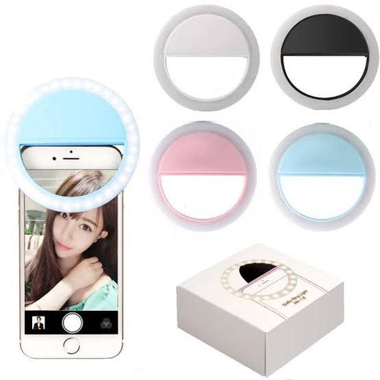 Rechargeable Mini LED Ring Light for Selfie 36 LEDs 360° Rotation