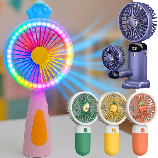 Sherice Rechargeable Mini Fan Handheld USB Desk Fan with Removable Base