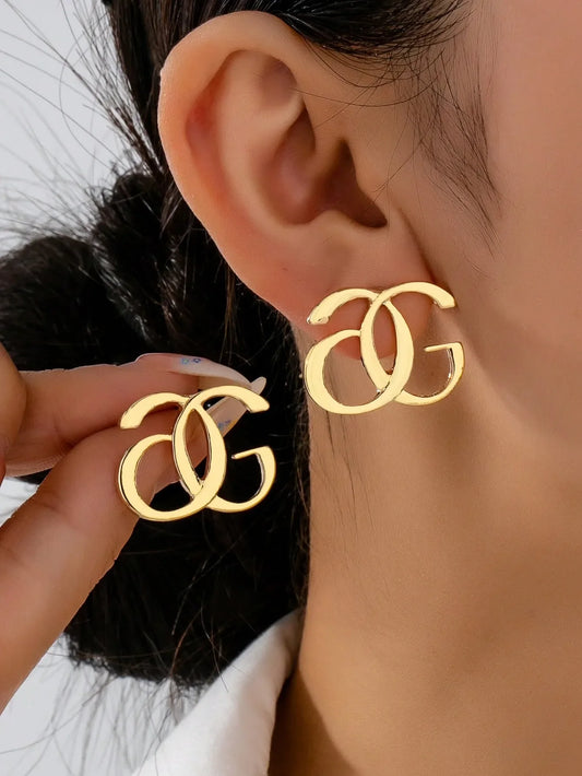 Shein - Gold AG Letter Earrings