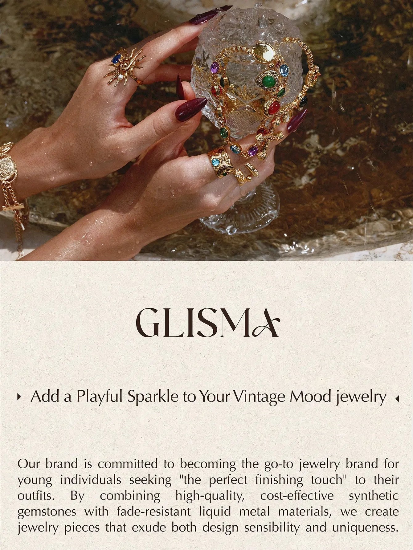 Shein - Glisma 1 Pair Women Retro Elegant High-Quality Rhinestone & Enamel Hoop Earrings