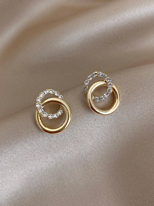 Shein - 6pcs Set Rhinestone Faux Pearl Apple Flower Hoop Earrings, Creative Daisy Acrylic Resin Earrings, Minimalist Earring Set For Women, Suitable For Daily & Festival Wear