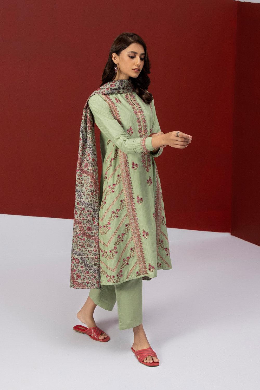 Sapphire- 3 Piece – Embroidered Cotton Suit