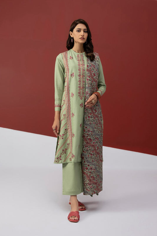 Sapphire- 3 Piece – Embroidered Cotton Suit
