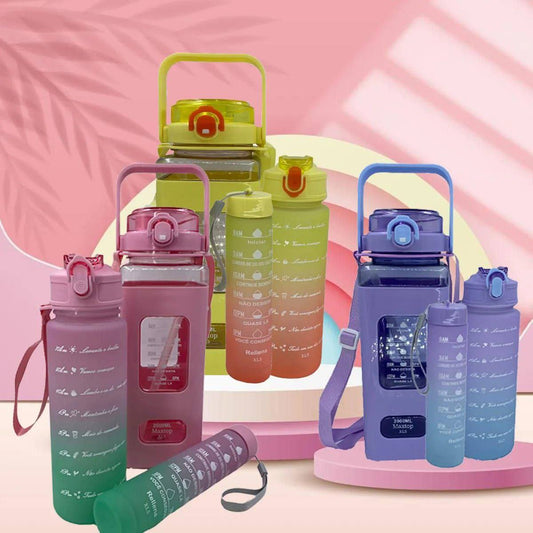 Home.Co - 3 Pcs Square Shaped Water Bottle (Random Color)