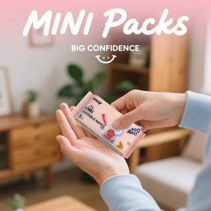 Home.Co - 8 Packs Cleaning Mini Packed Wipes  (Random Color)