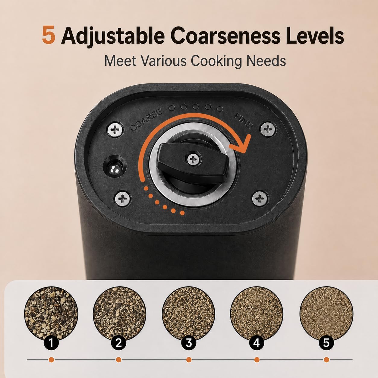 Home.Co - 1 Pc Salt & Pepper Grinder (Battery Operated/Rechargeable)