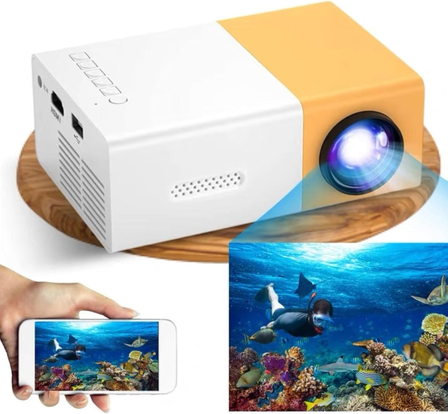 Home.Co - Portable LED Projector with HDMI & USB Port / Direct Power (up to 60 Inches Display)