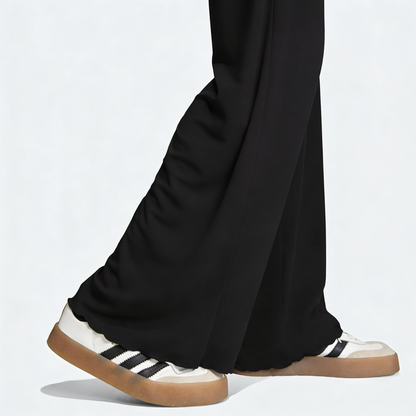 Vybe - Women Wide-leg Trouser With Scalloped Edge - Black