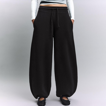 Vybe - Women Wide-leg Trouser With Adjustable Hem - Black