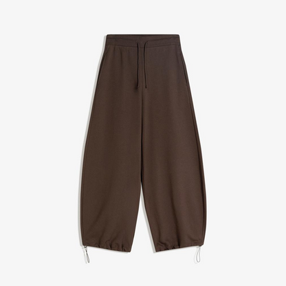 Vybe - Women Wide-leg Trouser With Adjustable Hem - Mocha