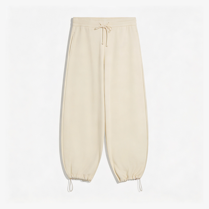 Vybe - Women Wide-leg Trouser With Adjustable Hem - Oat Milk