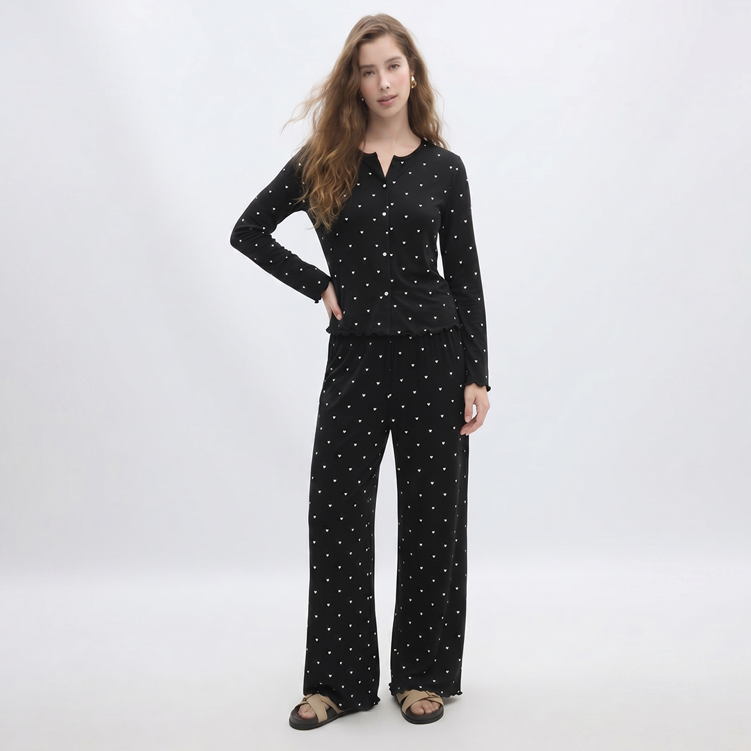 Vybe - Ivory Dream Set (Heart Printed) - Black
