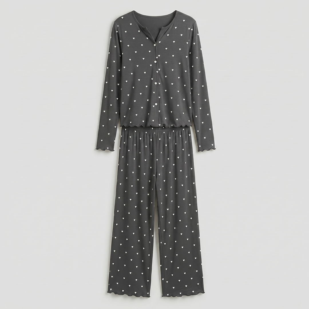 Vybe - Ivory Dream Set (Heart Printed) - Silent Grey