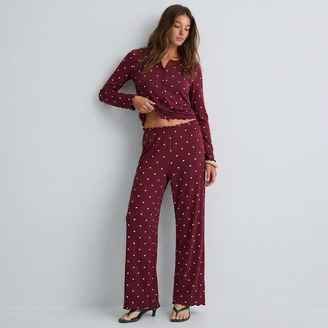 Vybe - Ivory Dream Set (Heart Printed) - Maroon