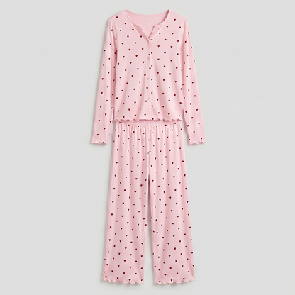 Vybe - Ivory Dream Set (Heart Printed) - Nude Pink