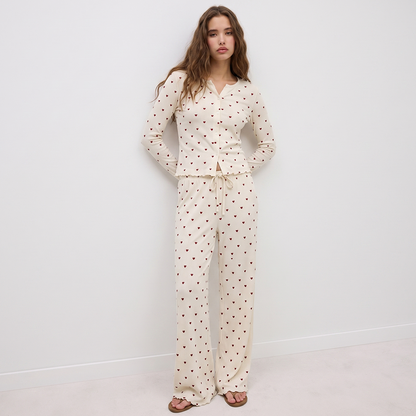 Vybe - Ivory Dream Set (Heart Printed) - Oat Milk