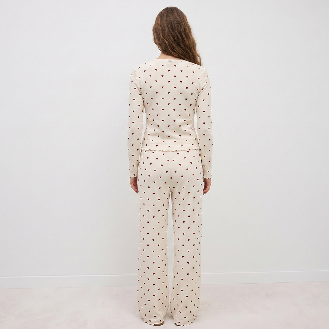 Vybe - Ivory Dream Set (Heart Printed) - Oat Milk