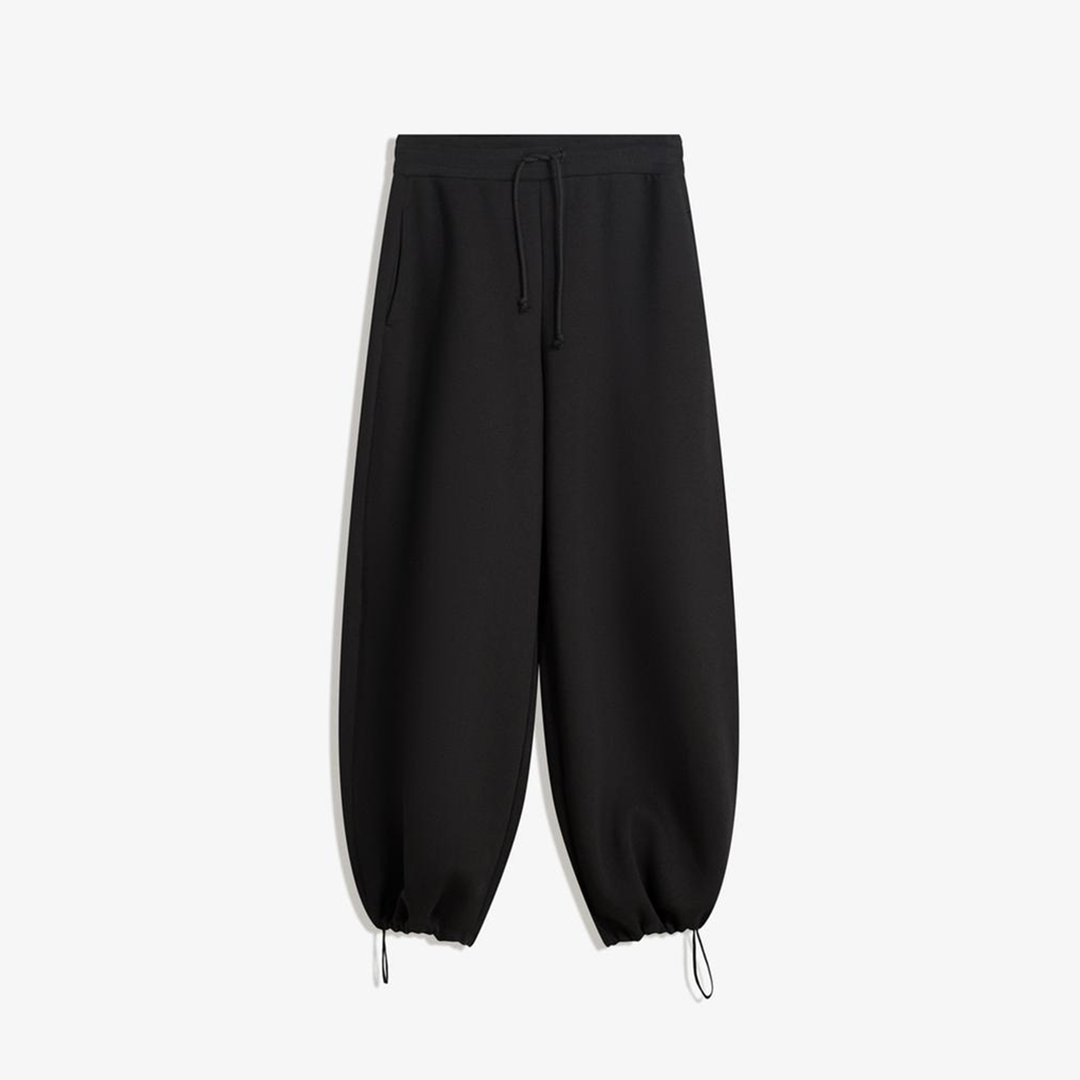 Vybe - Men Wide-leg Trouser With Adjustable Hem - Black