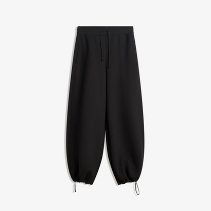 Vybe - Men Wide-leg Trouser With Adjustable Hem - Black