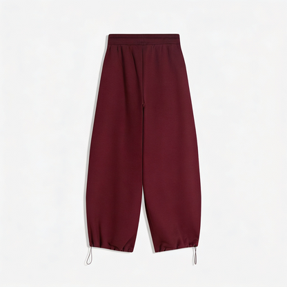 Vybe - Men Wide-leg Trouser With Adjustable Hem - Maroon