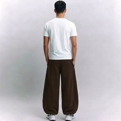 Vybe - Men Wide-leg Trouser With Adjustable Hem - Mocha