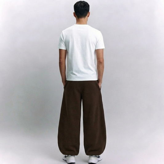 Vybe - Men Wide-leg Trouser With Adjustable Hem - Mocha