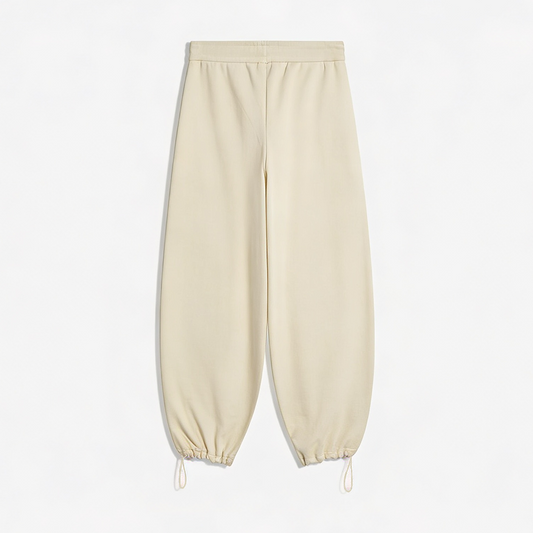 Vybe - Men Wide-leg Trouser With Adjustable Hem - Oat Milk