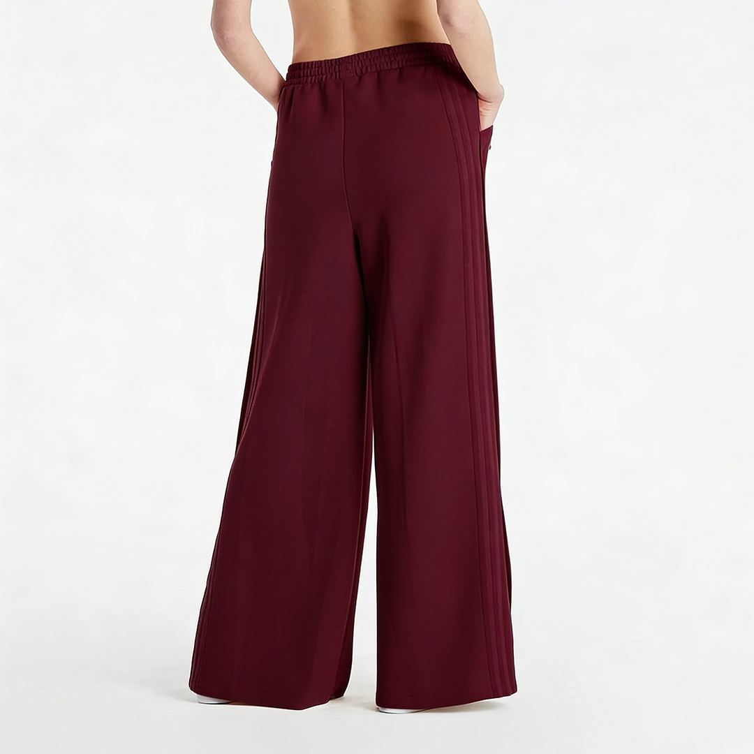 Vybe - Women Smart Pocket Wide-leg Trouser - Maroon