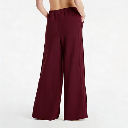 Vybe - Women Smart Pocket Wide-leg Trouser - Maroon