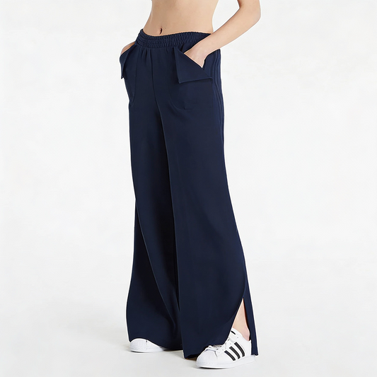 Vybe - Women Smart Pocket Wide-leg Trouser - Navy Blue