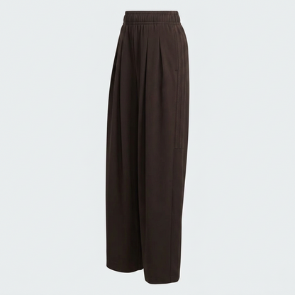Vybe - Women Tiro 3-Stripes Wide-leg Pleated Pants - Mocha