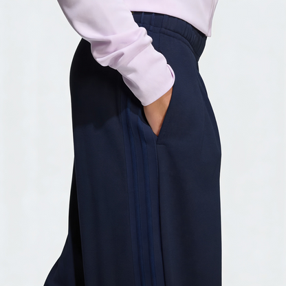 Vybe - Women Tiro 3-Stripes Wide-leg Pleated Pants - Navy Blue