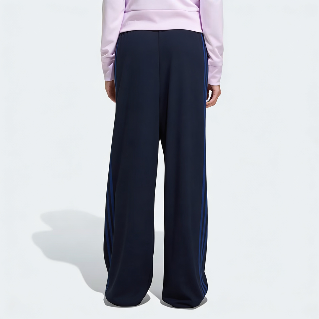 Vybe - Women Tiro 3-Stripes Wide-leg Pleated Pants - Navy Blue