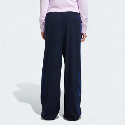Vybe - Women Tiro 3-Stripes Wide-leg Pleated Pants - Navy Blue
