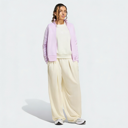 Vybe - Women Tiro 3-Stripes Wide-leg Pleated Pants - Oat Milk