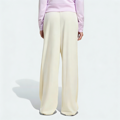 Vybe - Women Tiro 3-Stripes Wide-leg Pleated Pants - Oat Milk