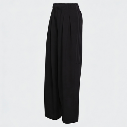 Vybe - Men Tiro 3-Stripes Wide-leg Pleated Pants - Black