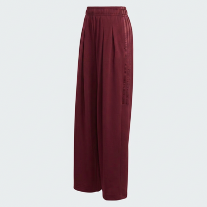 Vybe - Men Tiro 3-Stripes Wide-leg Pleated Pants - Maroon