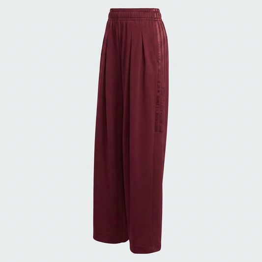Vybe - Men Tiro 3-Stripes Wide-leg Pleated Pants - Maroon