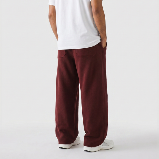 Vybe - Men Wide Pull-On Trouser | Burgundy