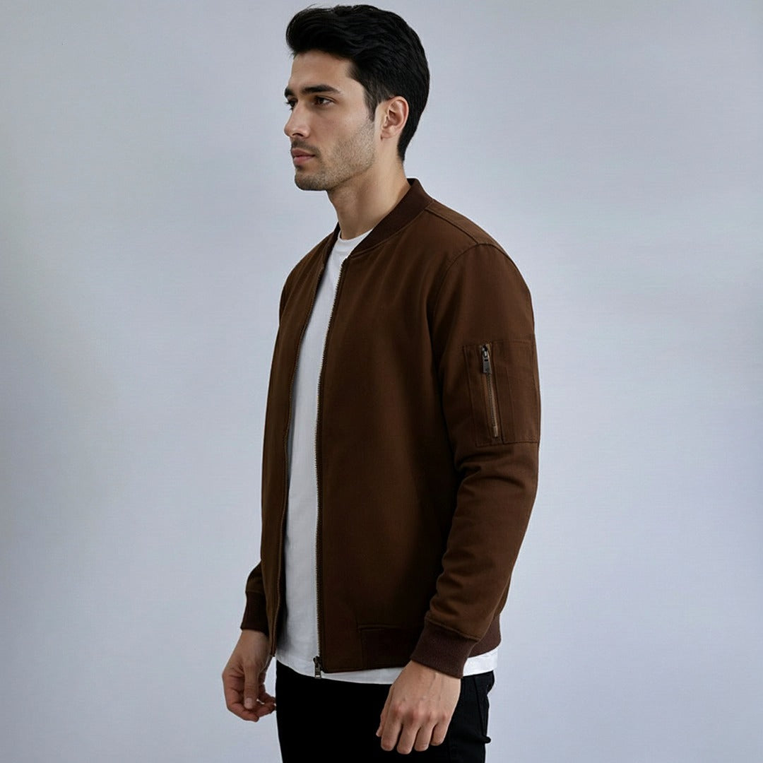 Emerce - Bomeber Jacket with zip - Brown