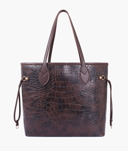 RTW - Dark brown crocodile neverfull tote bag