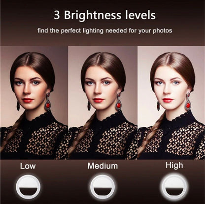 Rechargeable Mini LED Ring Light for Selfie 36 LEDs 360° Rotation