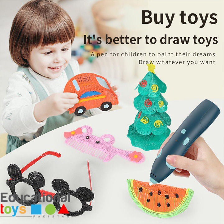 3D Pen USB Creative Drawing Tool with Safe Filament for Kids
