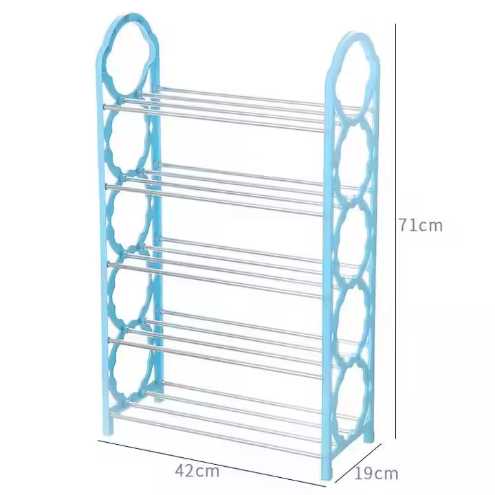 Foldable X-Shape Multi-Layer Shoe Rack Organizer Plastic and Metal